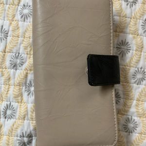 Leather Wallet with Cell Phone Pouch